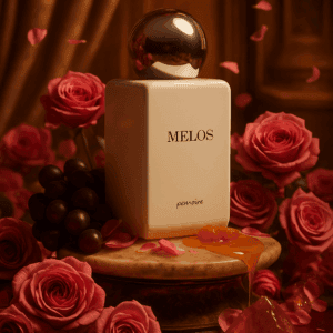 Elegáns MELOS pézsmás illatű parfüm Zeniche Parfüméria, romantikus virágillat.