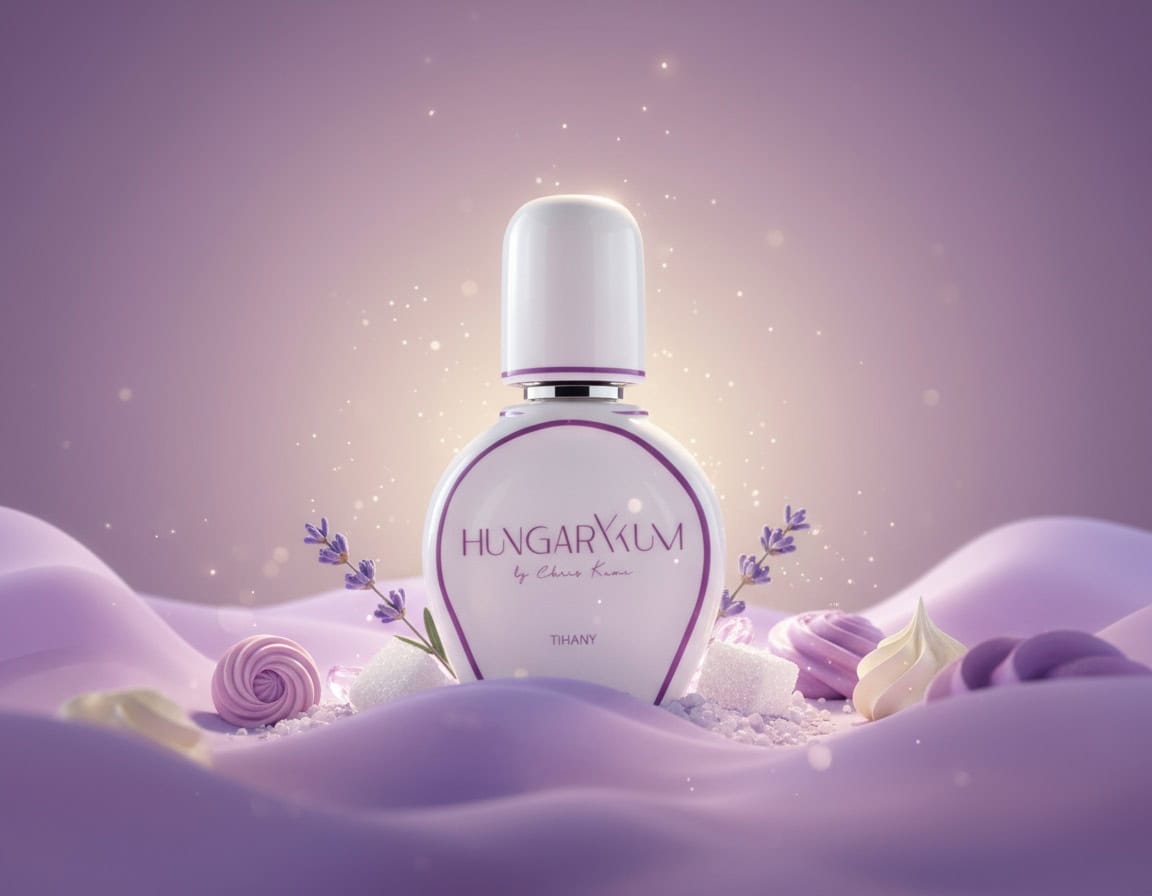 Csodás Hungarkium parfüm üveg, Zeniche Parfüméria kék-virágos illattal.
