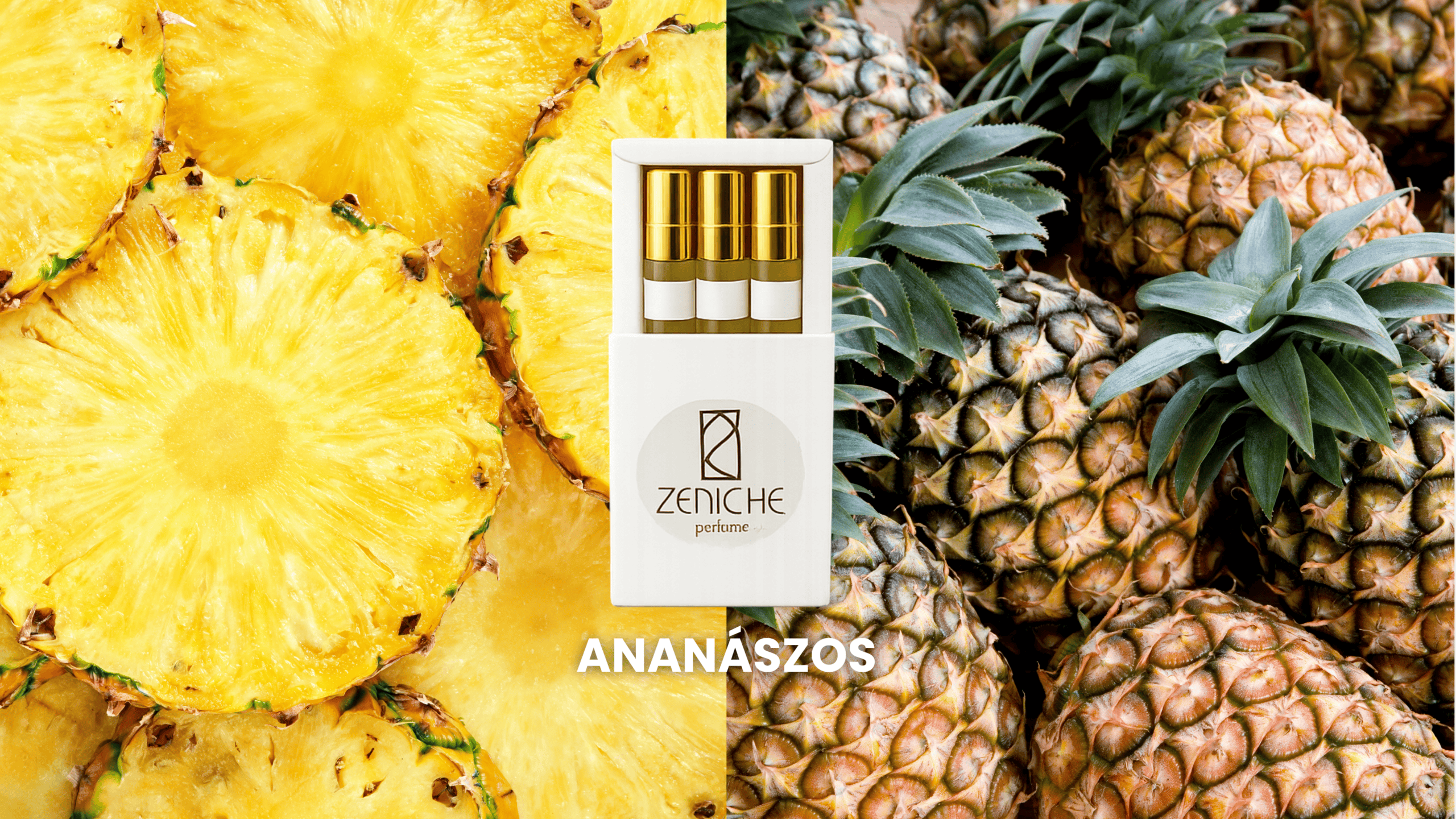 Pineapple gyümölcstörzse Zeniche Parfüméria, luxus niche parfümök, egzotikus aroma.